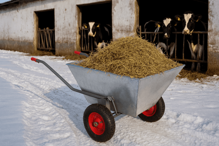 Taczka rolnicza do kiszonki i paszy – niezastąpione narzędzie hodowcy bydła w sezonie zimowym